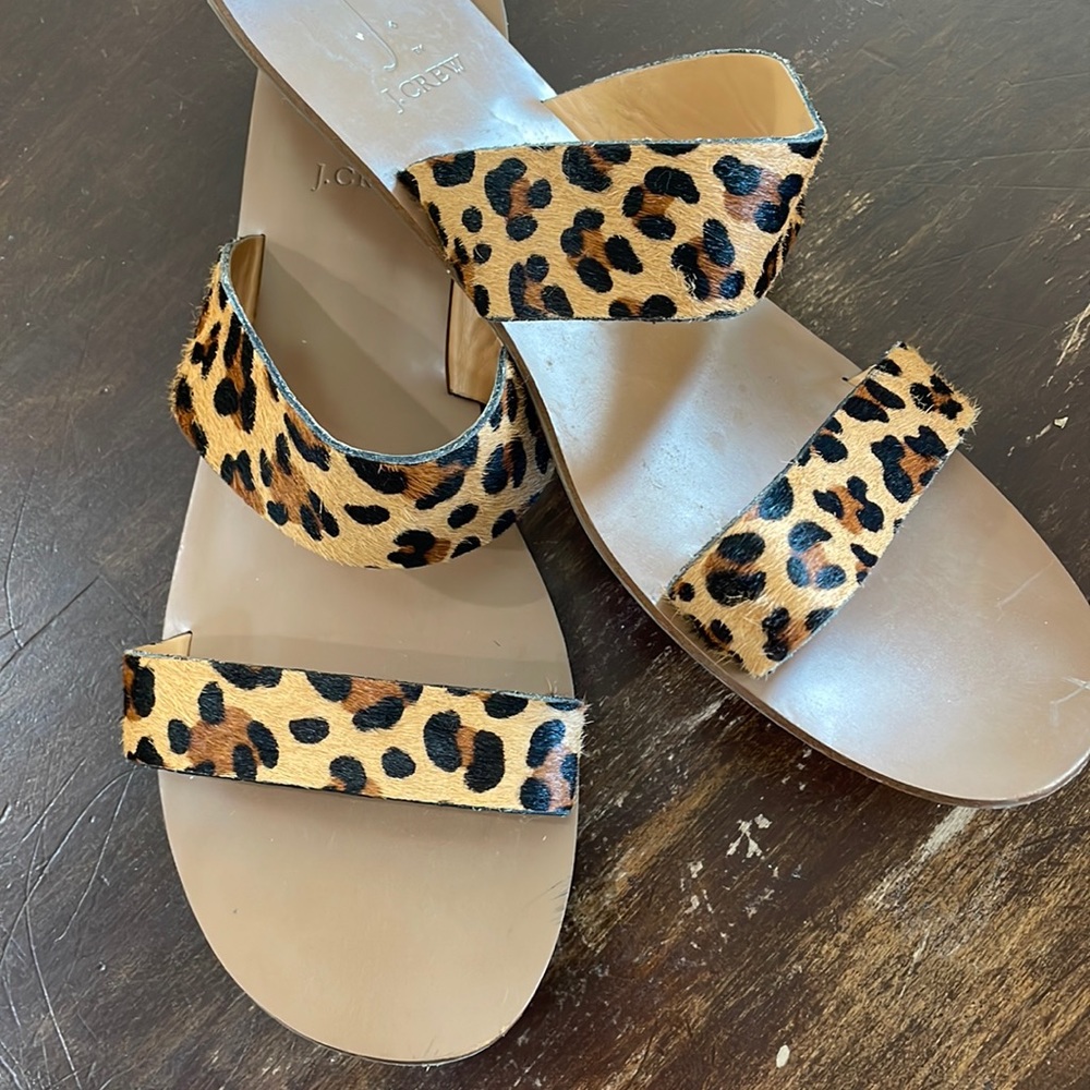 J crew cheetah sandals